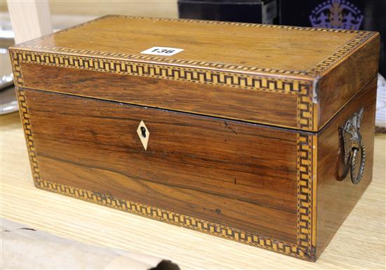 An inlaid tea caddy